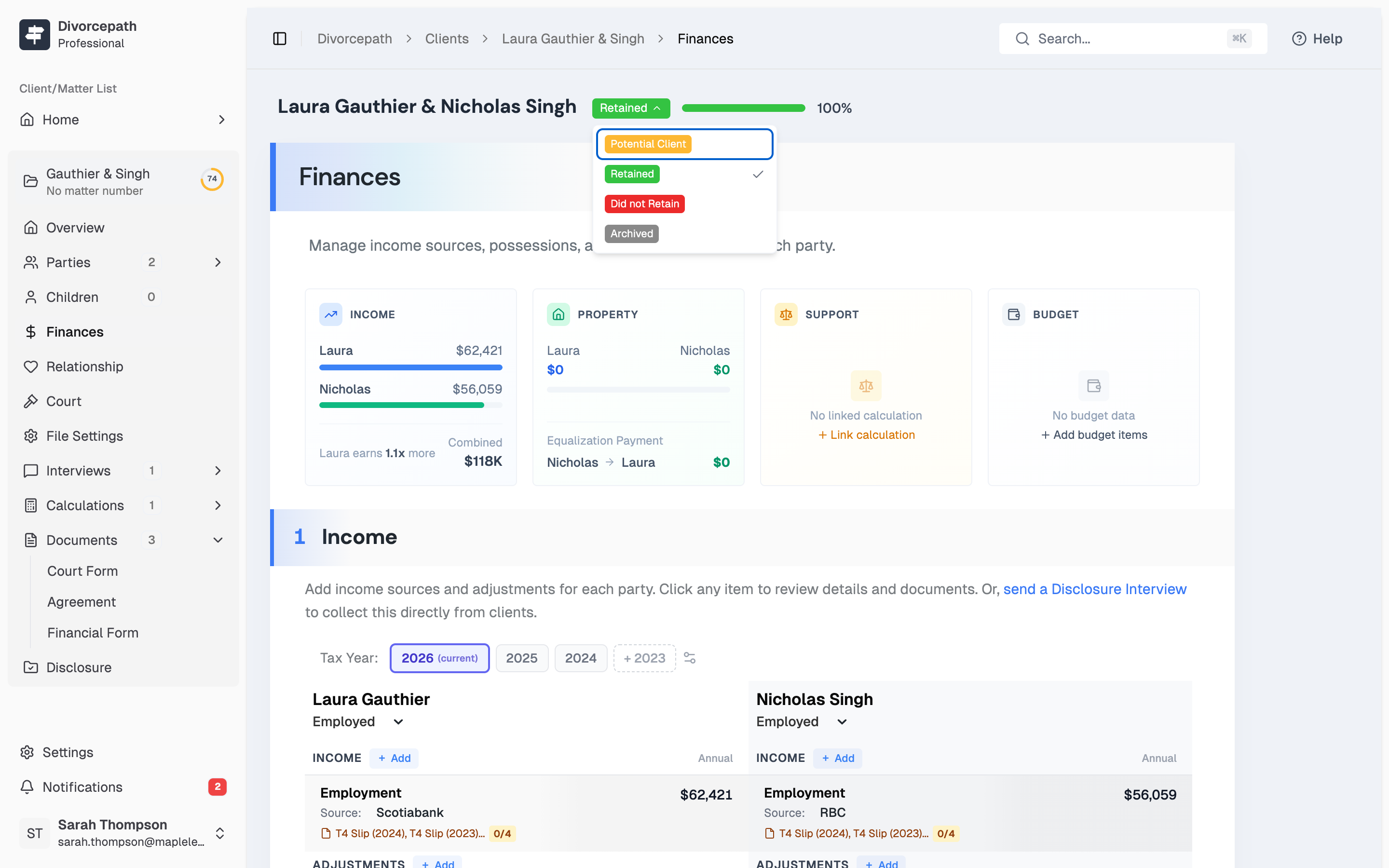 Divorcepath AI data extraction from financial documents