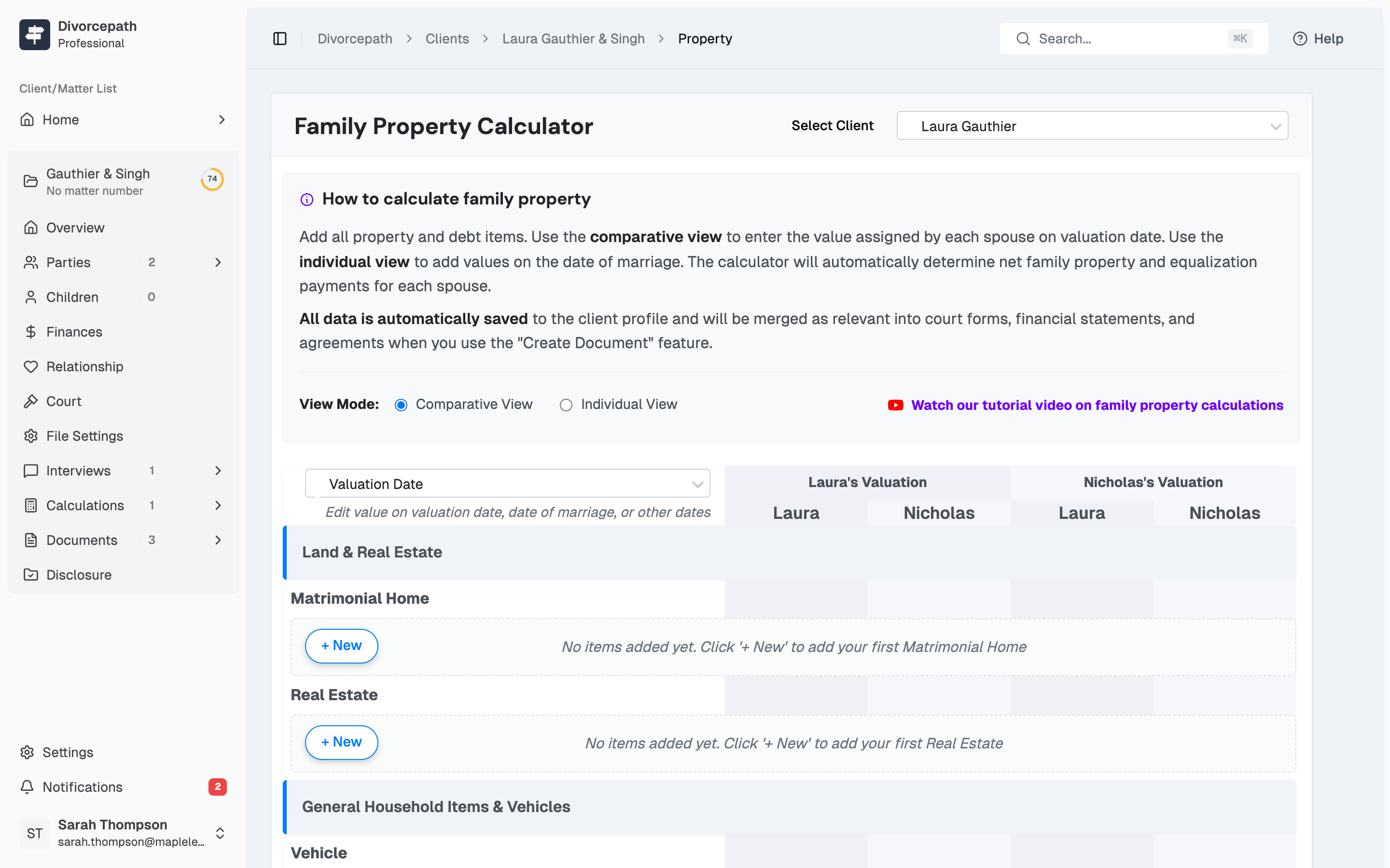 Divorcepath property division calculator